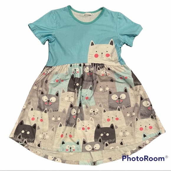 Sunshine swing dress all over print Cats Preowned size 14 - Picture 1 of 4
